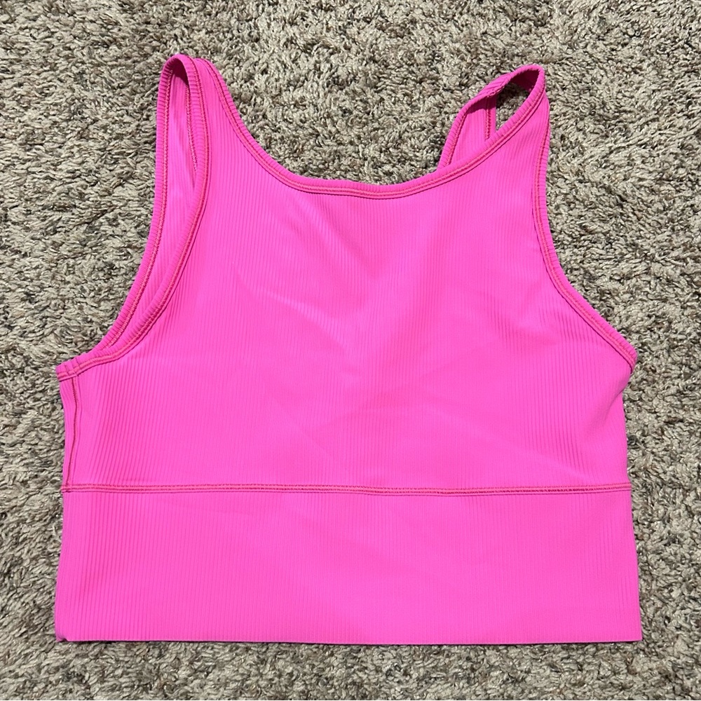 Lululemon Sonic Pink Power Pivot Ribbed Tank Top